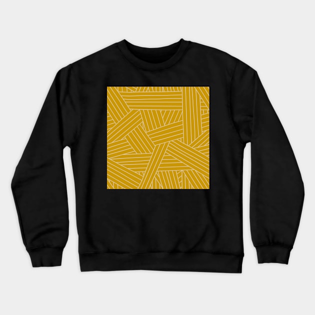 Crossing Lines in Mustard Yellow Crewneck Sweatshirt by latheandquill